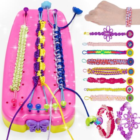 HappyKidsClub Friendship Bracelet Kit for 5-12 Year Old Girls – Crafts & Gifts with Loom Bands.