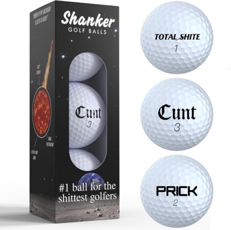 Shanker Golf Balls 2.0: Hilarious Prank Gift for Golfers – Rude and Playable – 3 Balls