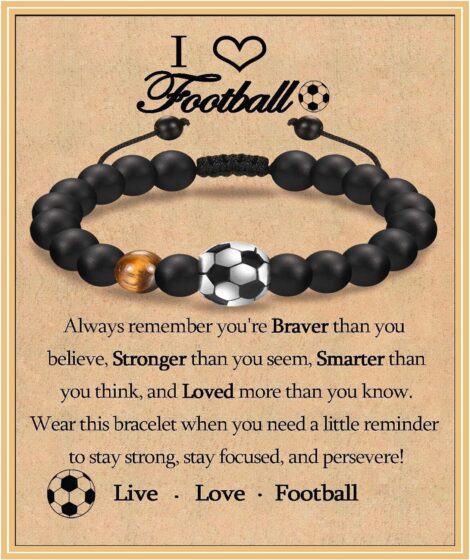 KORAS Football Bracelet: Ideal Football Gifts for Boys 13-18 Years. Perfect for Birthdays, Christmas, Graduation.