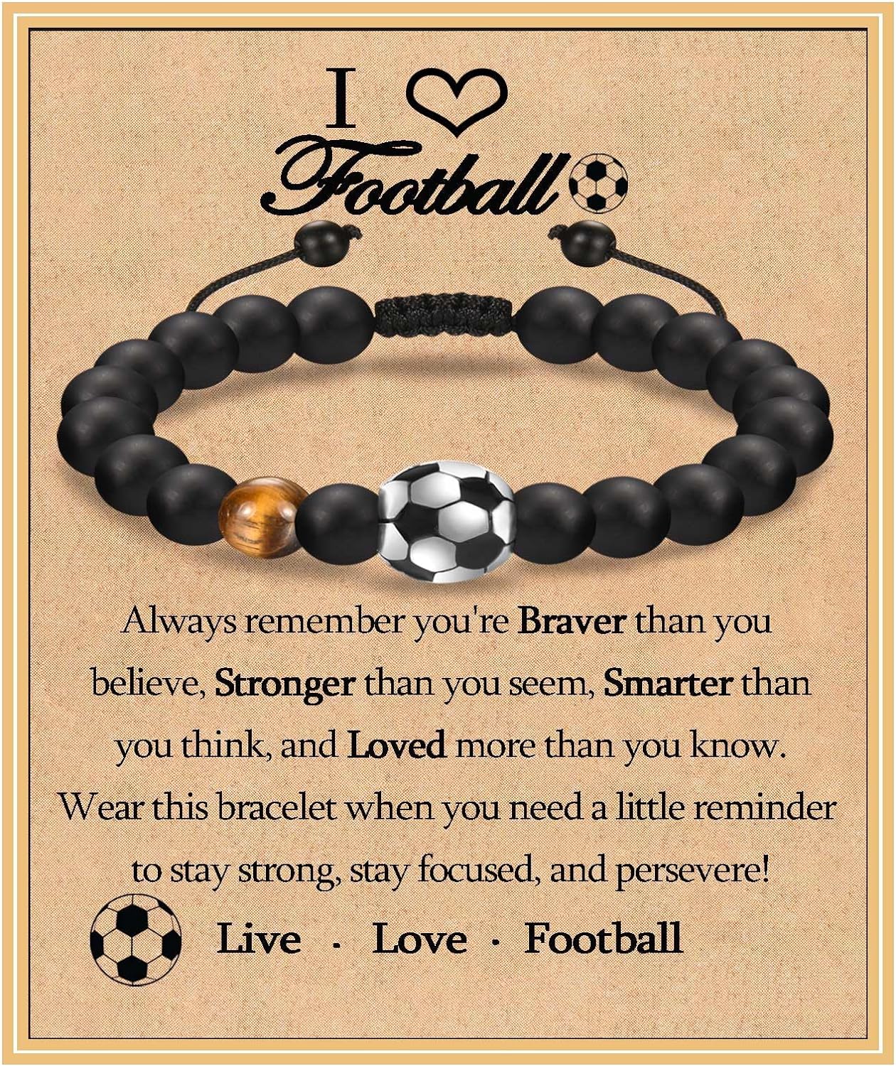 KORAS Football Bracelet Gifts for Boys, Football Gifts for Teenage Boy Age 13-15 16-18 Years Old. Birthday Christmas Graduation Gifts for Son Grandson Nephew Brother