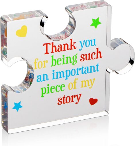 Engraved Acrylic Block Puzzle – Heartwarming Teacher Gift – Cute Teacher Gift – Novelty Teacher Gift