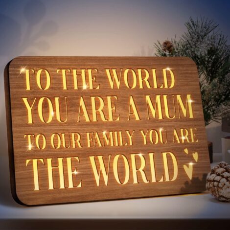 Engraved Night Light Decor Plaques: Touching Mum Birthday Gifts from Daughter/Son, Ideal for New Mum & Mother-in-Law.