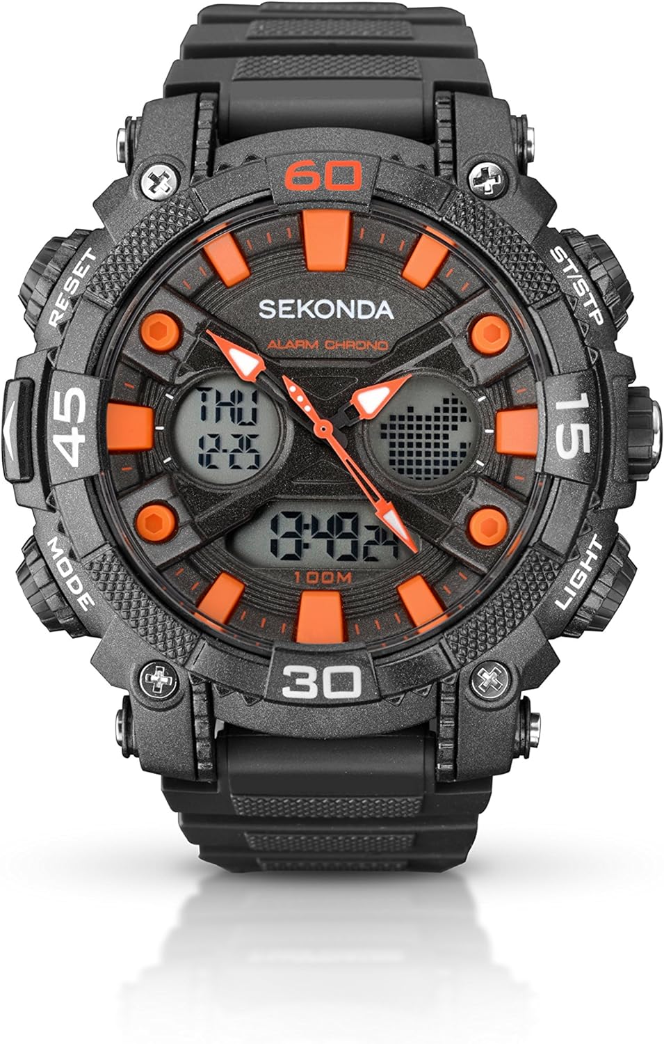 Sekonda Men's Analogue Digital Watch, 49mm Plastic Case and Strap