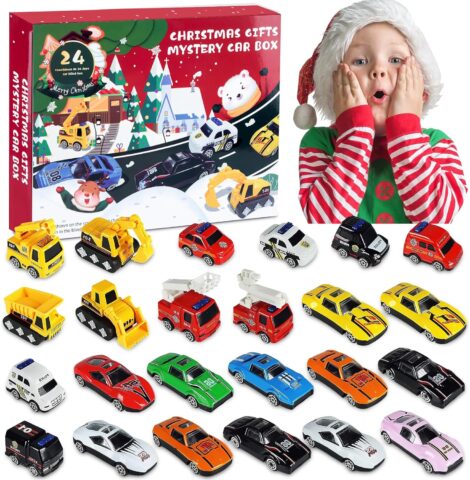 2023 Kids Advent Calendar: 24 Premium Toy Cars – Perfect Surprise Gift for Boys & Girls!