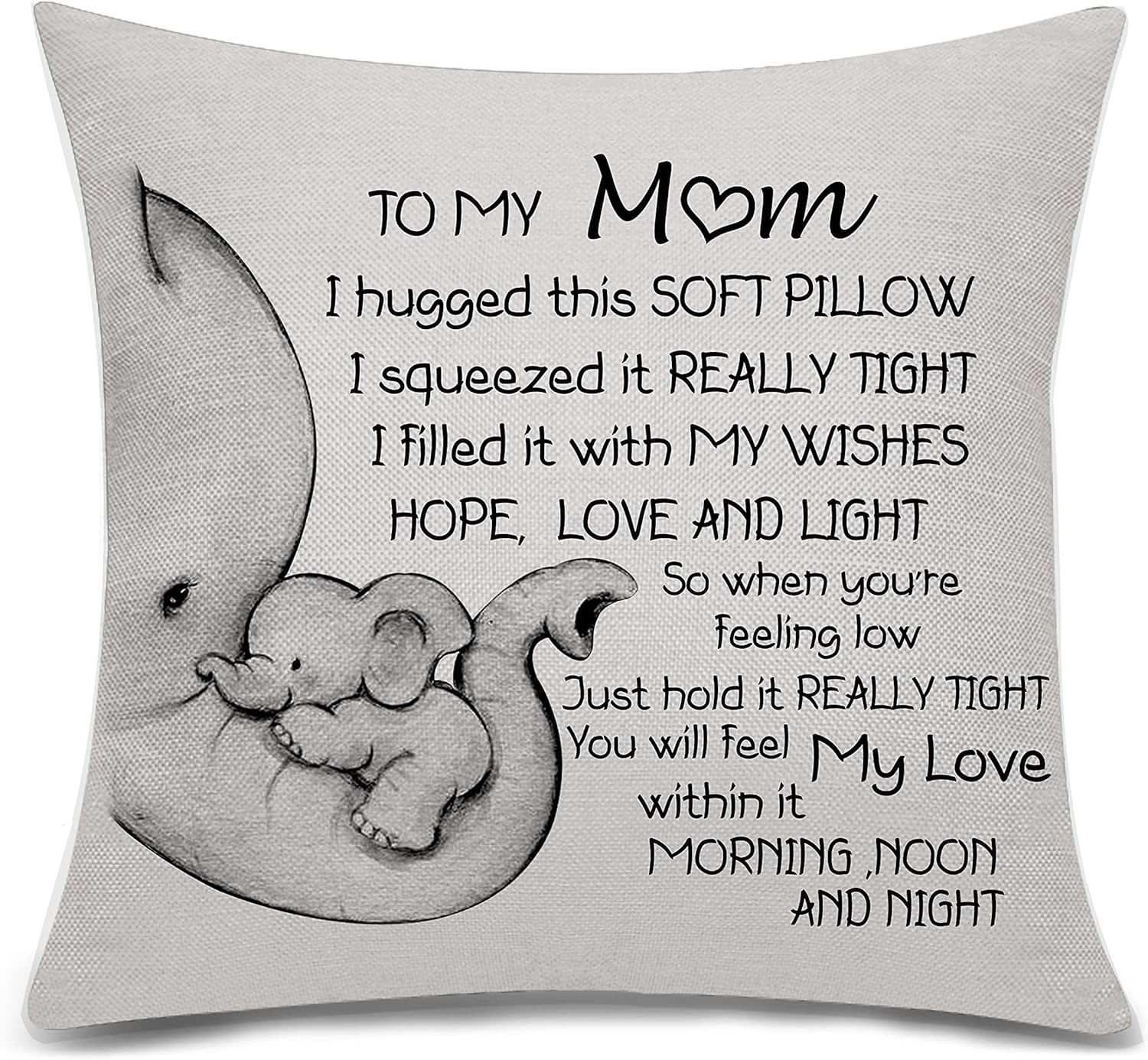 Bacmaxom Mum Gifts from Daughter Son Cushion Cover Throw Pillow Cover for Mother from Daughter Son Birthday Gifts