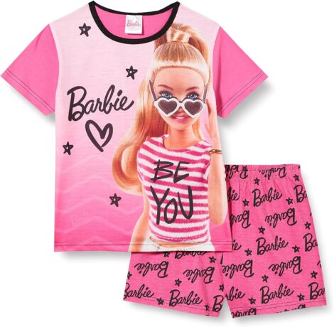 Barbie Girls Short PJ Set: Official Doll Pyjamas for Ages 3-10.