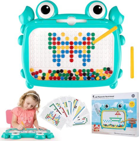 Veopoko Educational Toys, a Magnetic Drawing Board for 3-7 Year Olds, Montessori Magic Whiteboard.