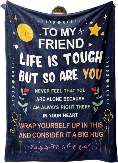 Gowelly BFF Birthday Gifts for Women, Friend Throw Blanket, 60″x50″