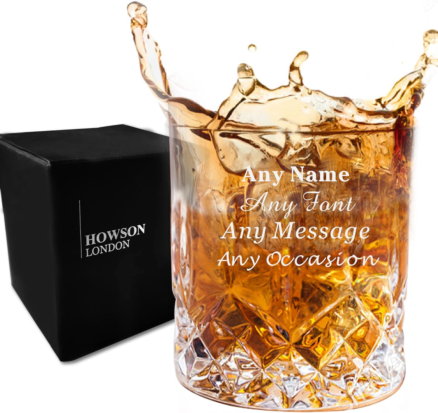 EDSG Personalised Engraved Whiskey Tumbler Glass 7oz Birthday Christmas Anniversary Wedding Gift for Men Dad Best Man Hand Finished in UK