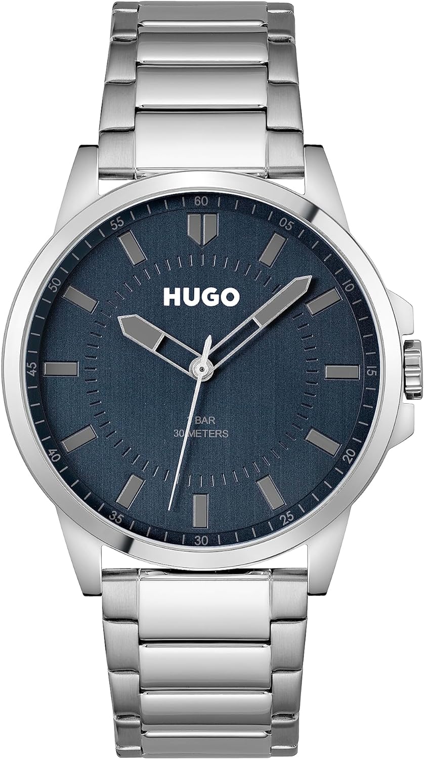 HUGO Analogue Quartz Watch for Men with Silver Stainless Steel Bracelet - 1530186