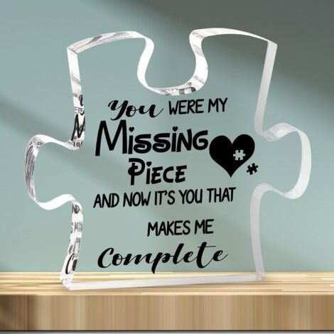 Merclix Puzzle-Shaped Plaque: Perfect Anniversary, Christmas, Valentine’s, Birthday, and Romantic Gifts for Couples.