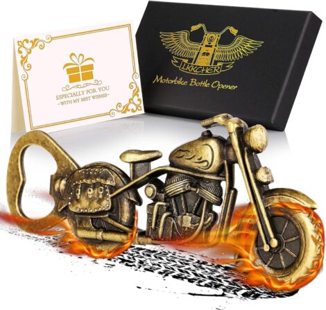 LKKCHER Motorbike Bottle Openers: Bronze Motorcycle Gifts for Men. Ideal Present for Biker Beer Lovers.