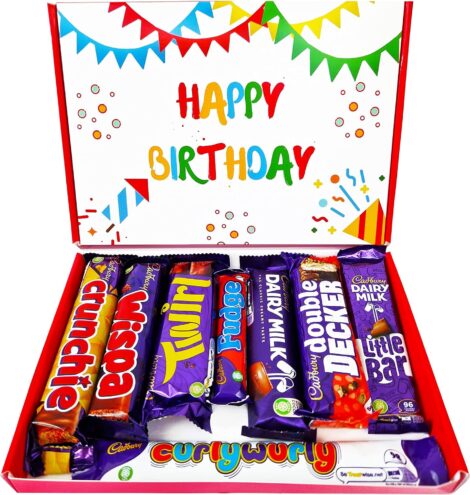 Cadbury Birthday Chocolate Box: 8 Full-Sized Bars, Ideal Gift for Any Chocolate Lover