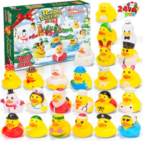 SUMSYNC Christmas Advent Calendar 2023: 24 Rubber Duck Toys – Creative Christmas Gift for Kids