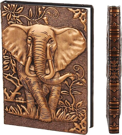 Shortened product name: XUAN Leather A5 Travel Journal – Elephant Copper.