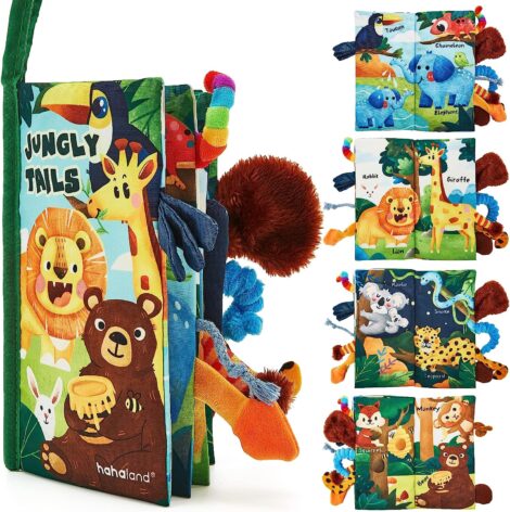 Sensory Jungle Tails Books – Essential touch and feel baby toys for newborns and infants.