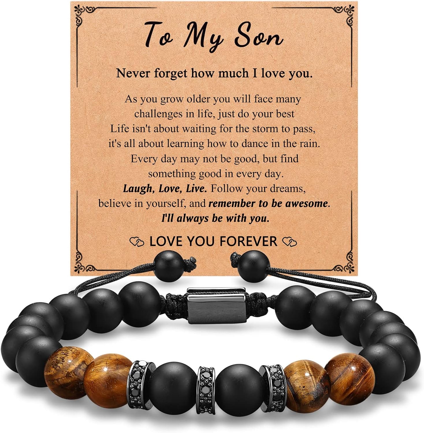 D Dongjiangjin Gift Mens Gifts for Boyfriend Husband Fiance Soulmate, To My Love Soulmate Grandpa Dad Son Grandson, Brother Anniversary Christmas Bracelet Gifts for Him