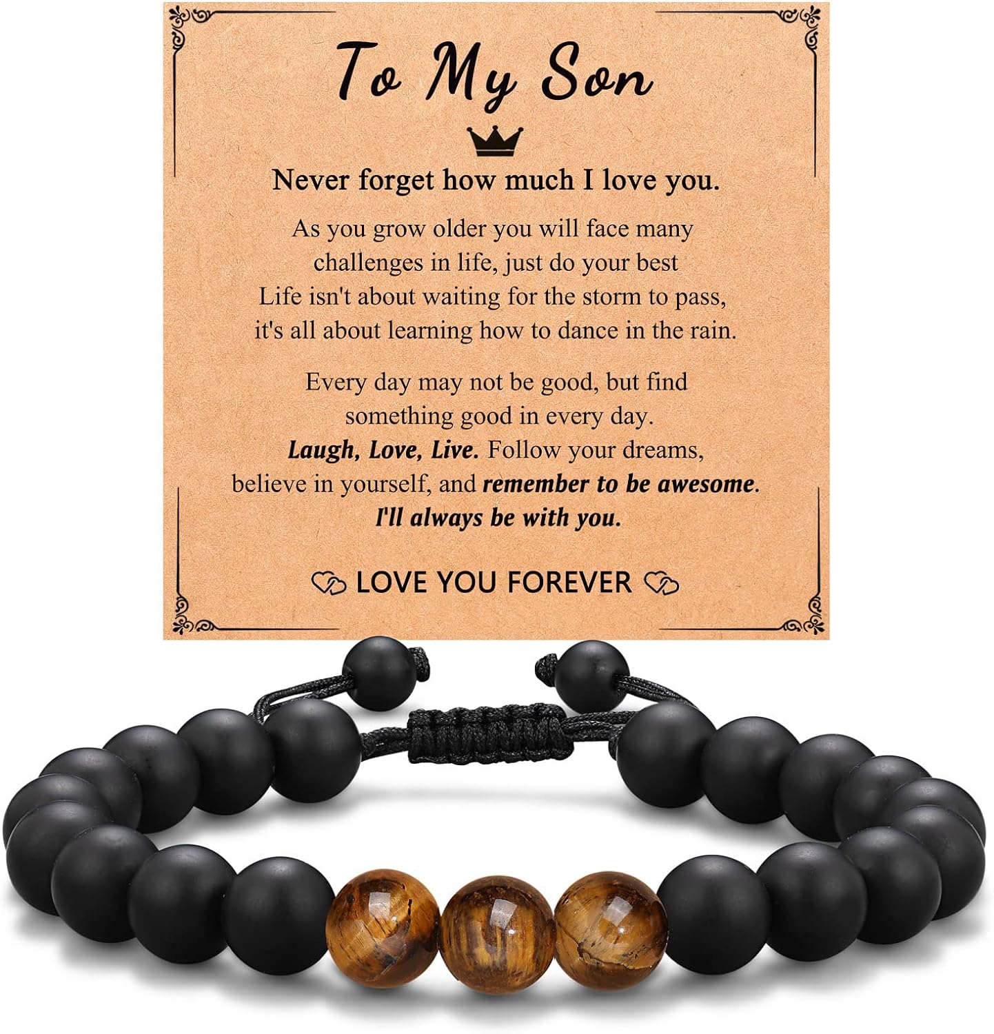 To My Man Bracelet Gifts for Boyfriend Husband Dad Son Uncle Grandpa Brother Fiance Anniversary Birthday Christmas Father's Day Gift for Men Boys Him