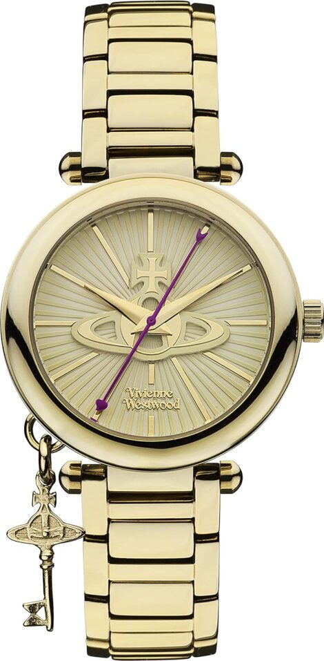 Vivienne Westwood Gold Dial Women’s Quartz Watch with Gold Bracelet (VV006KGD)