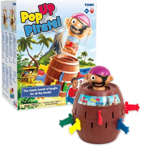 TOMY Pop Up Pirate Board Game: Classic Action Fun for Kids, Family, and Adults. Suitable for 4-8-year-olds.