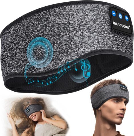 Wireless Music Headband for Sleep, Soft bedheadphones and Bluetooth Headphones with Mic; Perfect Birthday Gifts.