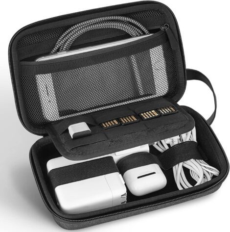 JETech Travel Organizer Case for MacBook Charger, Cables, Power Bank, Mouse, Stylus, Earphones, SD Card.