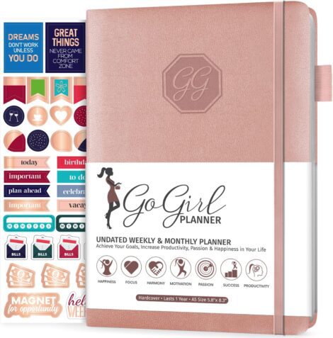 GoGirl Women’s Weekly Planner: Compact Organizer to Boost Time Management and Productivity. Undated, 1-Year Lasting.