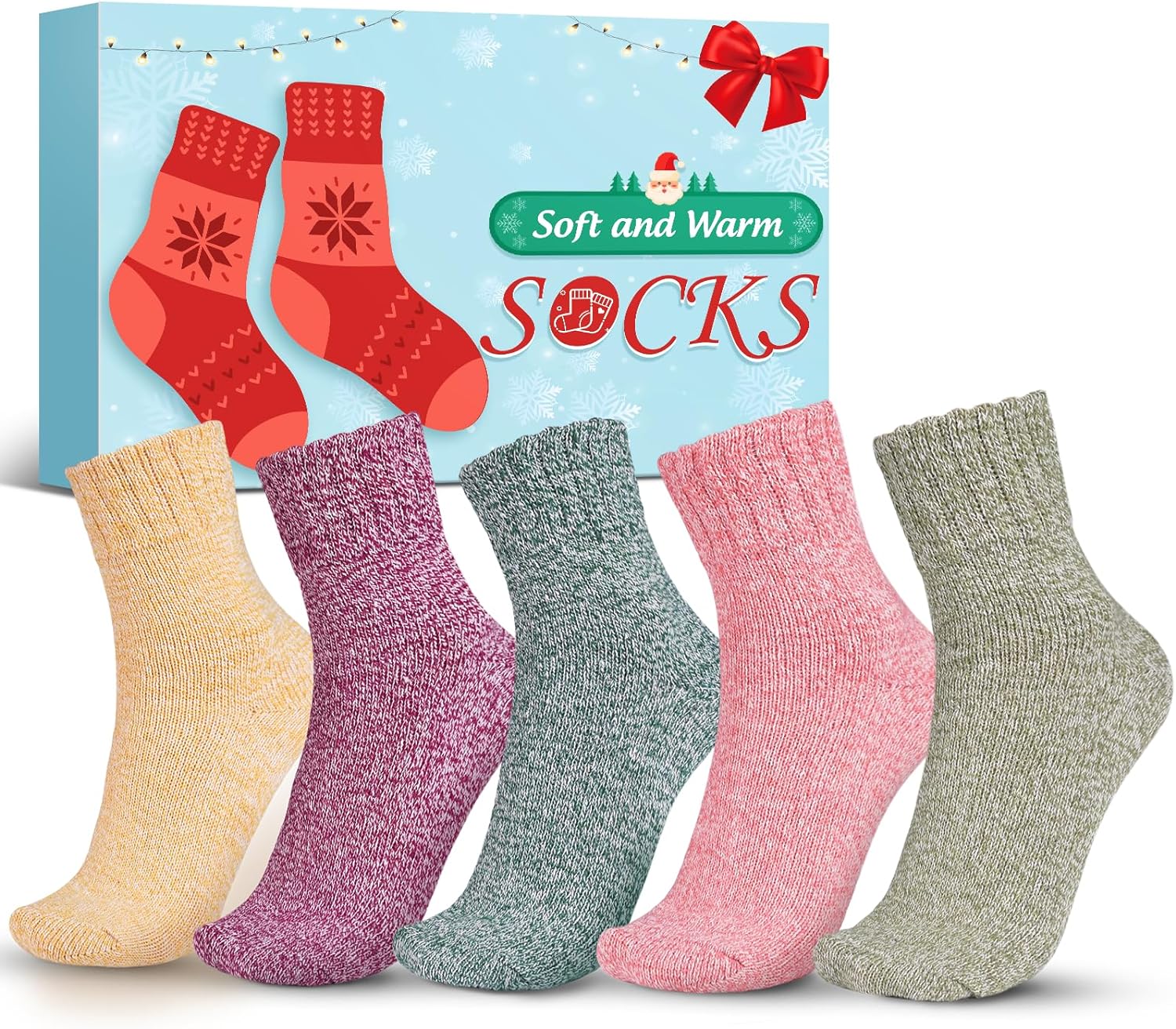 Thermal Socks for Women Christmas Gifts - Warm Womens Socks Thick Ladies Socks Winter Bed Socks 4-7, Christmas Presents for Women Stocking Fillers Secret Santa Gifts for Ladies Mum Sister Xmas Gifts