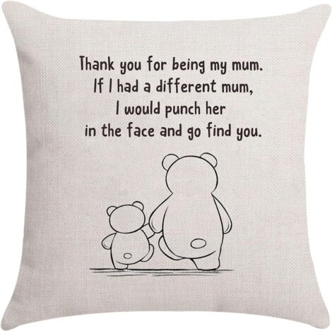 Aocaso Mum Cushion Cover: Meaningful Gift for Mothers – Thank You for Being My Mum.