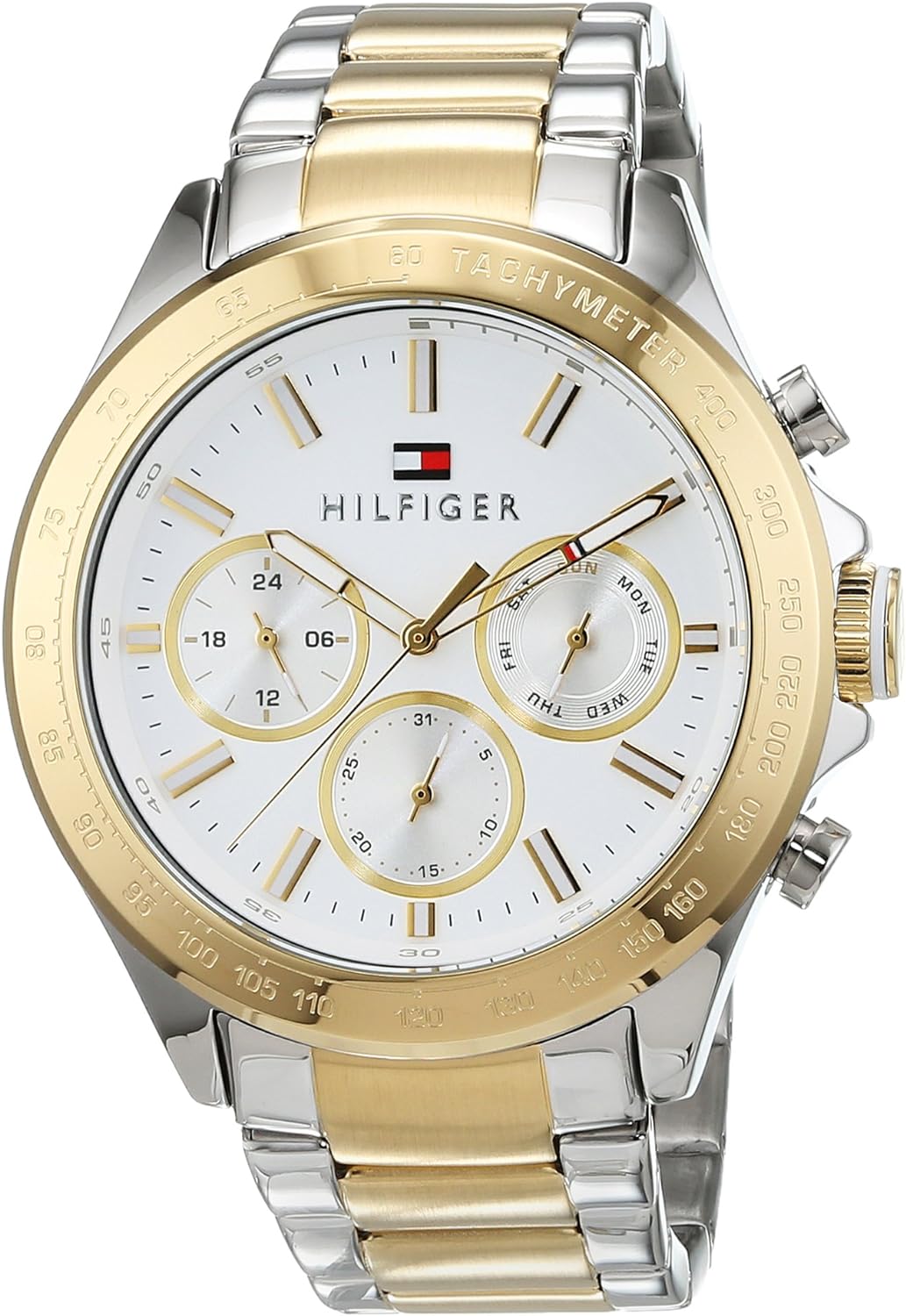 Tommy Hilfiger Analogue Multifunction Quartz Watch for Men with Two-Tone Stainless Steel Bracelet - 1791226