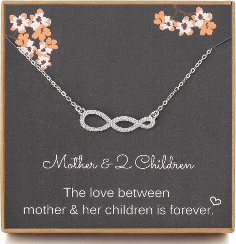 Sterling Silver Weelody Mother & 2 Children Necklace: Perfect Birthday Gift for Mum from Son.