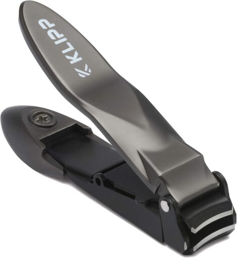 Men’s Nail Clippers with Catcher – KLIPP Heavy Duty Self-Collecting Cutters for Perfectly Manicured Nails