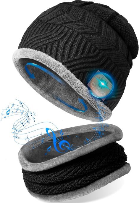 Bluetooth Beanie Hat for Men and Women, Ideal Christmas Gifts with Music Headphones