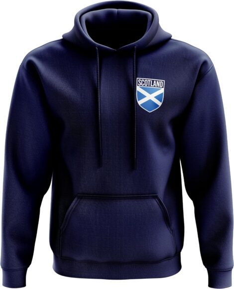 Men’s Scotland Hoody – Retro Flag Badge Hoodie, European Football Supporters Gift, 2021 Tartan Soccer Hood