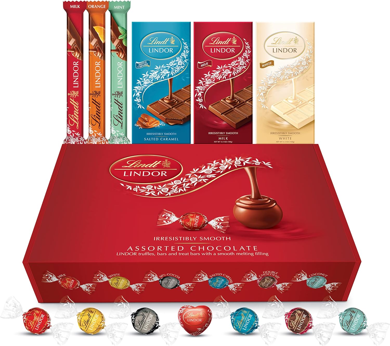 Lindt Lindor Official Luxury Chocolate Gift Hamper Box - Chocolate Truffles with a Smooth Melting Filling - Chocolates Bars and Tablets - Assorted Flavours