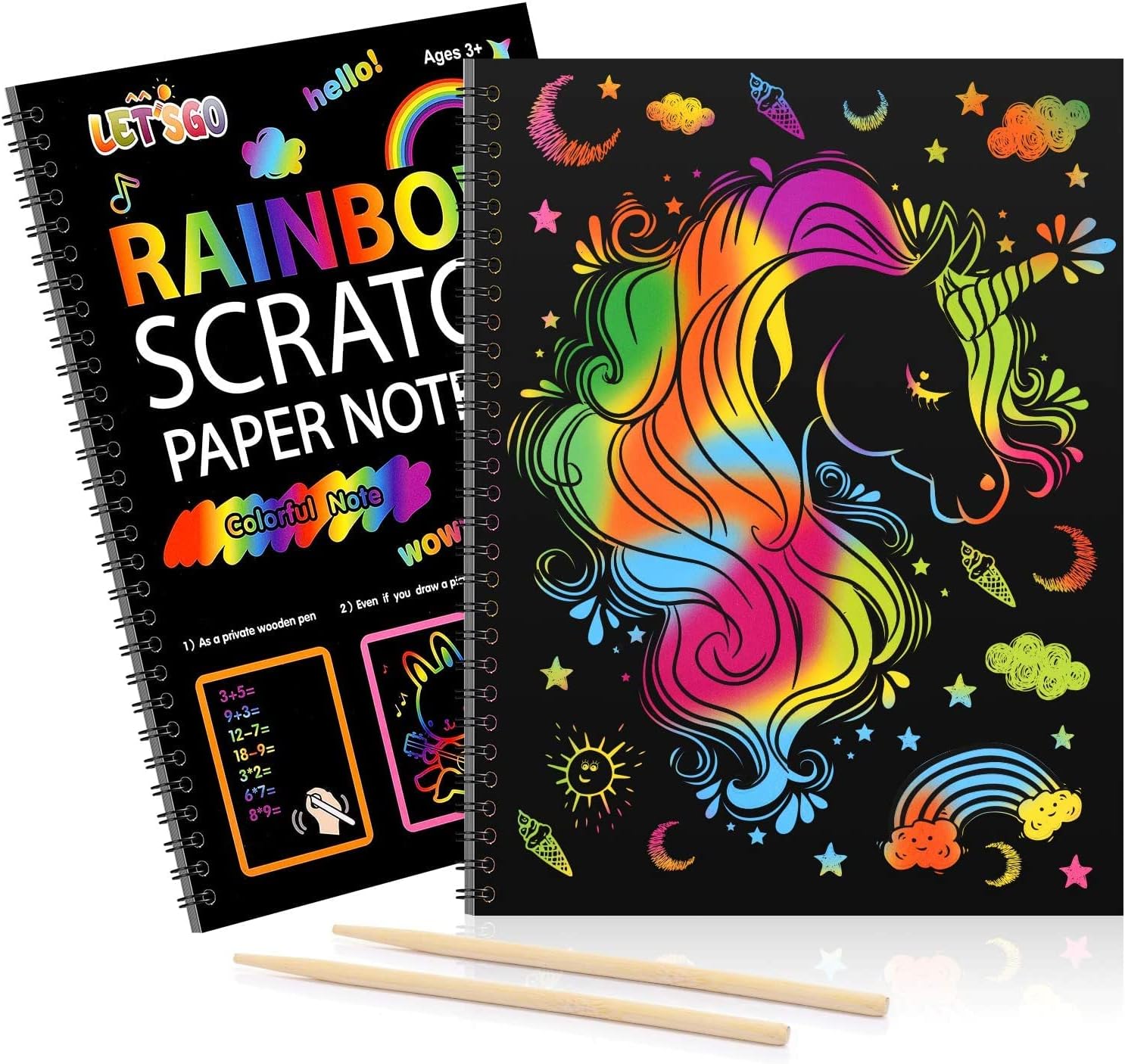 3-10 Year Old Girls Gifts, Scratch Art Unicorn Gifts for Girls Toys for 3-12 Year Old Girls Birthday Presents Gifts Kids Girls Toys Age 3-12 Unicorn Toys