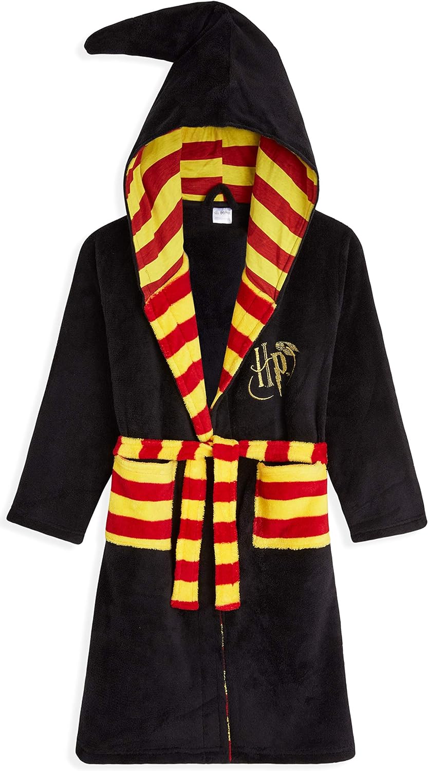 Harry Potter Kids Dressing Gown, Gryffindor Slytherin Soft Fleece Robe For Boys