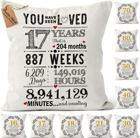 17th Birthday Gifts for Girls and Boys – Kies HOME® Double-Sided Cushion Cover