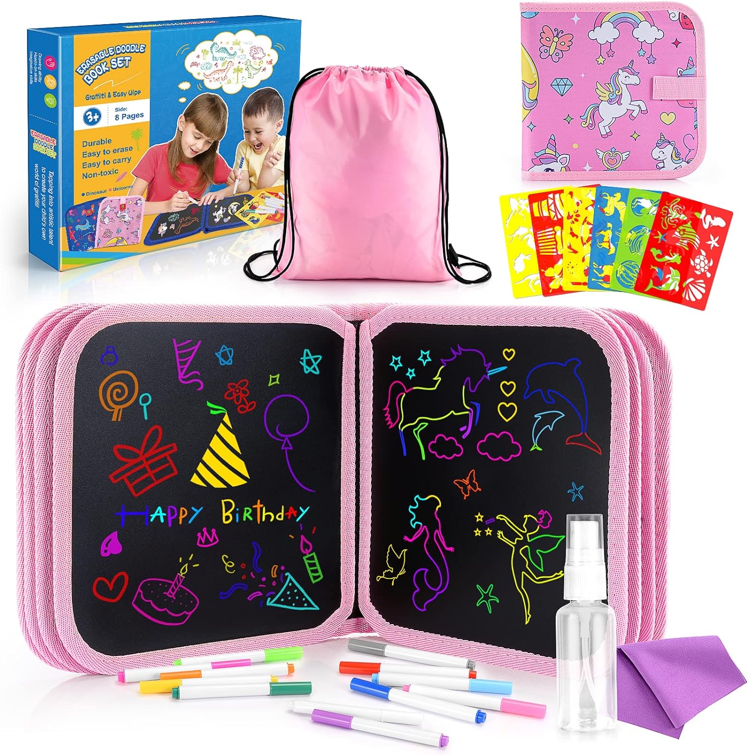 Corrit Toys for 3-12 Year Olds Girls, Unicorn Gifts for Girls Toys Age 3 4 5 6 7 8 9 10 11 Year Old Girl Gifts Craft Kits for Kids Drawing Pad for Kids Presents for 3 4 5 6 Year Old Girls Doodle Board