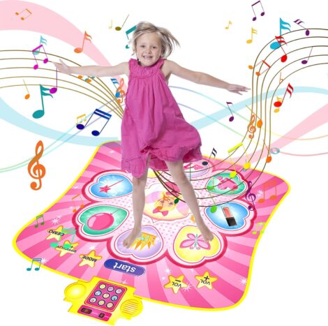 Girls’ Dance Mat Toy – Light Up Mats with 8 Game Modes, Age 3-9, Pink, Perfect Gift for Christmas or Birthdays