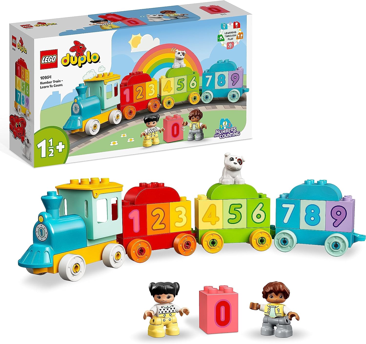 LEGO 10954 DUPLO My First Number Train Toy with Bricks for Learning Numbers, Preschool Educational Toys for 1.5-3 Year Old Toddlers, Girls & Boys, Early Development Activity Set