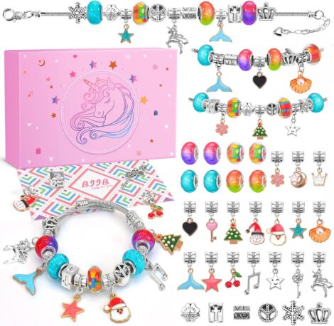 BIIB Teen Girls Jewelry Making Kit: Charm Bracelet Craft Set for 8-12 Year Olds.