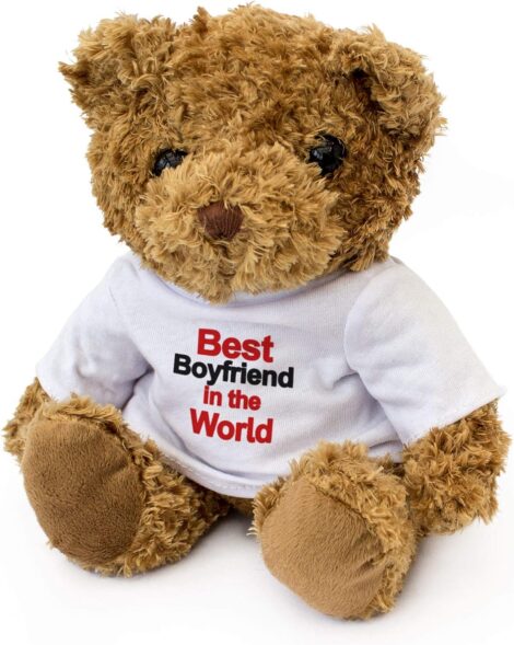 World’s Best Boyfriend Teddy Bear – Adorable, Soft, and Ideal Award or Gift for Birthday or Xmas.