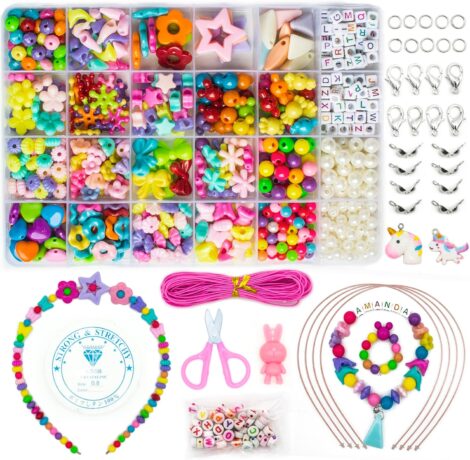 800pcs Alphabet DIY Pop Beads Kit for Kids’ Jewelry Making: Wonderful Friends Crafting Set