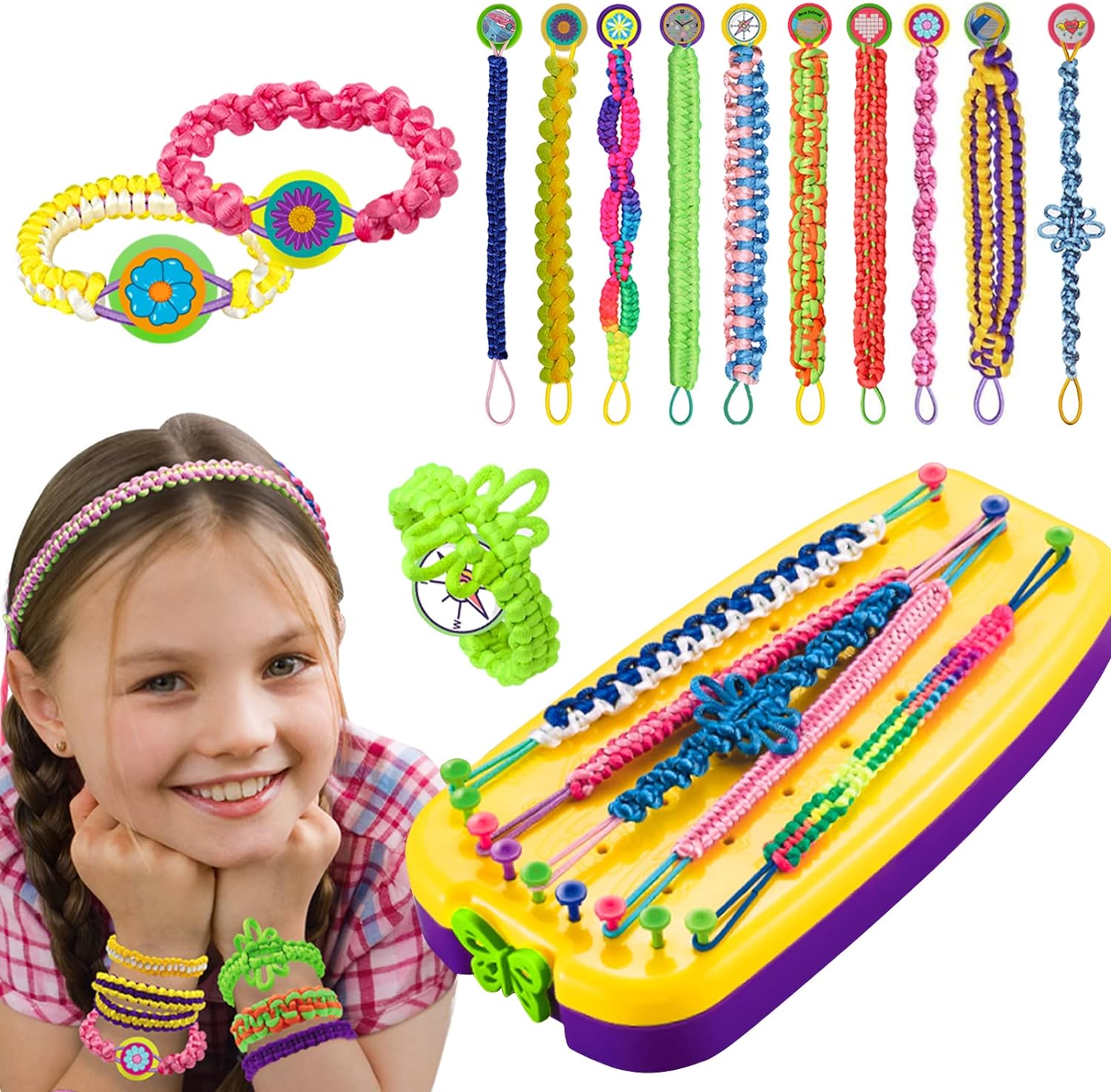 UUEMB Friendship Bracelet Making Kit, Bracelet Gifts for Teenage Girls Ages 7-12 Years Old, DIY Friendship Bracelet Arts and Craft Kit Girl's Toys for Present, Party, Birthday Gift