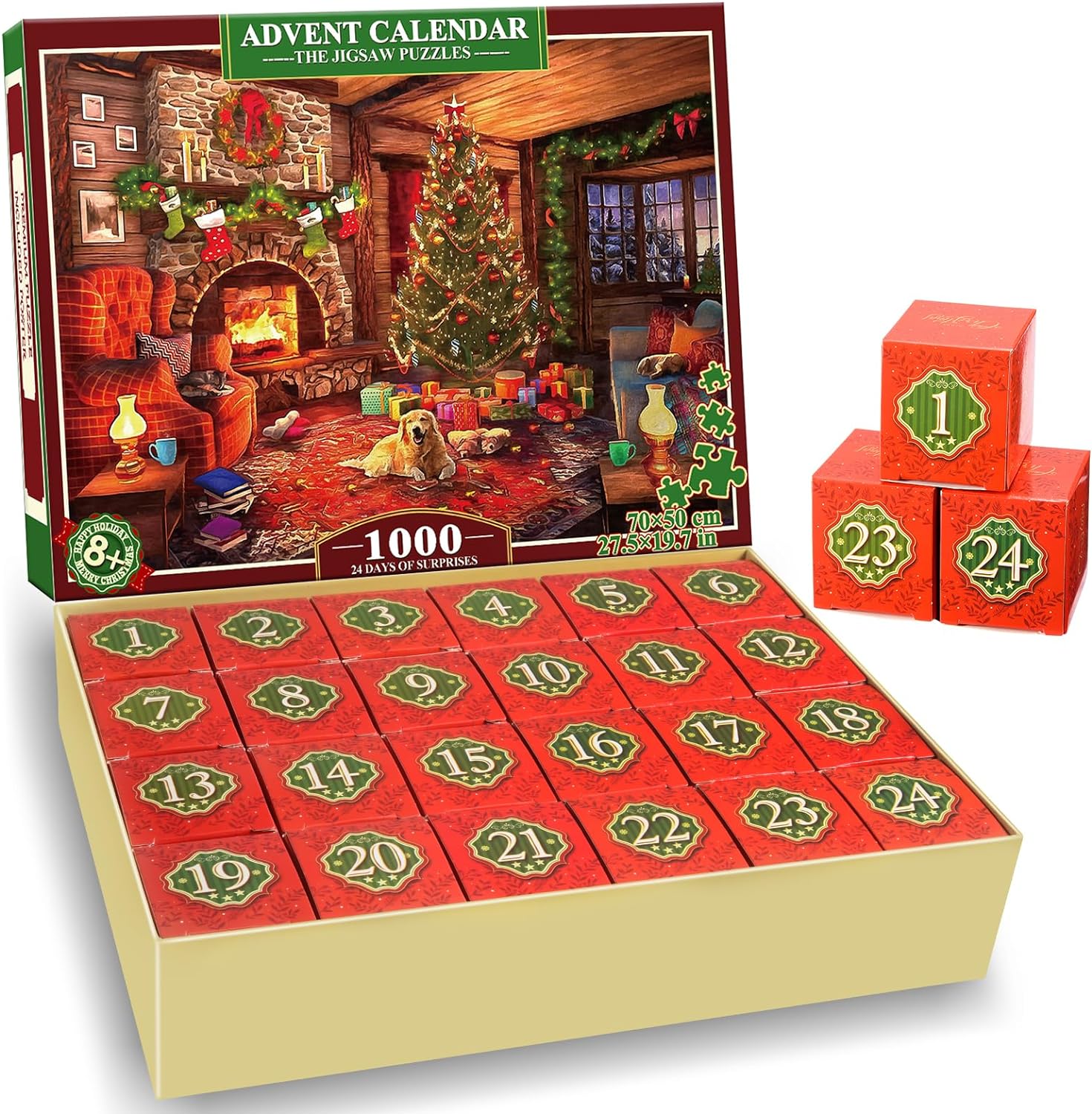 Advent Calendar 2023, Jigsaw Puzzles for Adults 1000 Christmas Gifts for Women Men Kids Puzzles for Adults Girlfriend Birthday Presents Gifts for Mum Dad Christening Gifts for Teenage Girls Boys