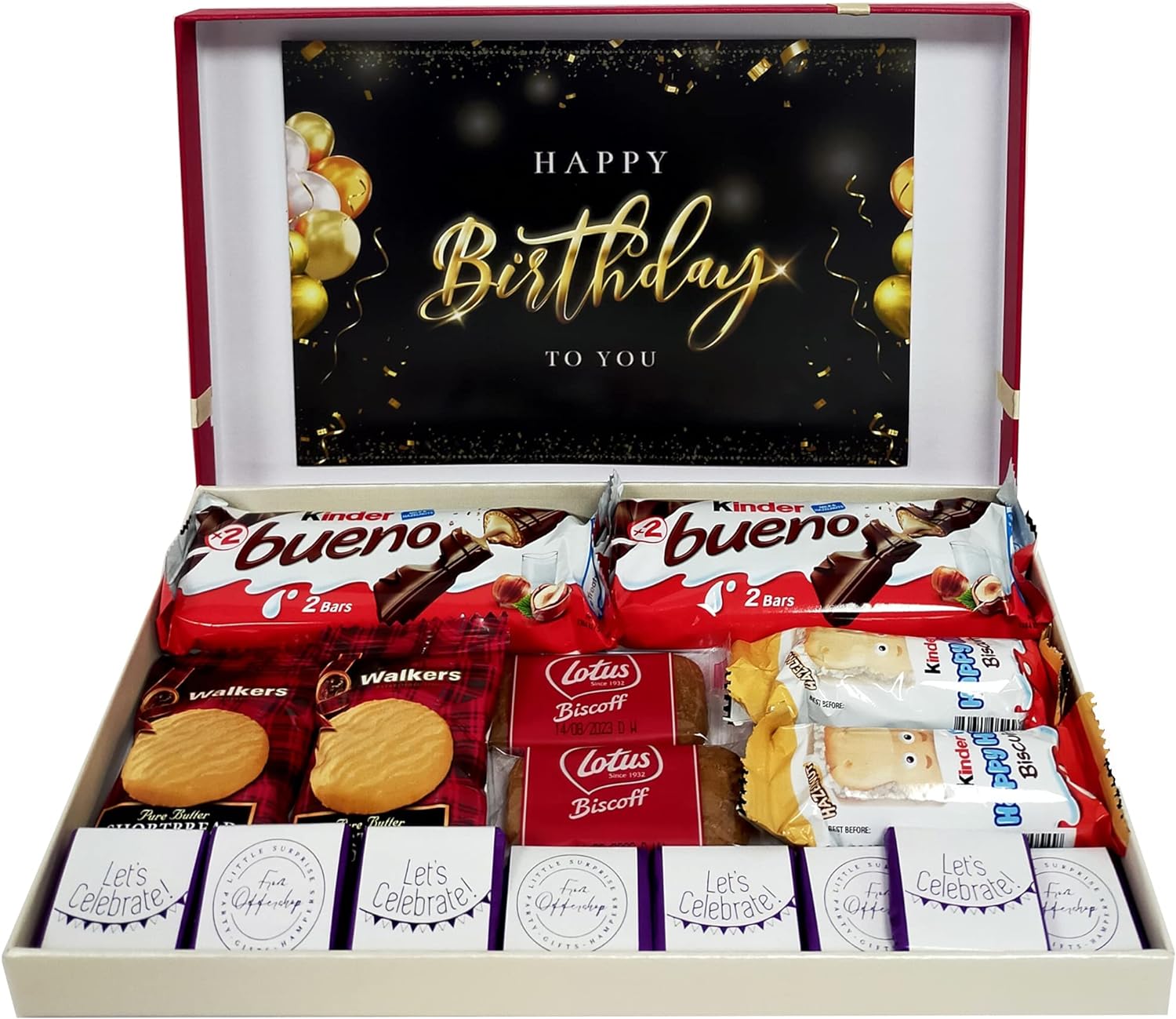 Happy Birthday Chocolate Gift Box- Selection of Tasty Chocolates with Biscuits in Gift Box | Tea Time Treats Box Gifts For Women Men and Any Occasion