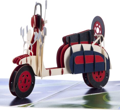 Lambretta Scooter Birthday Pop Up Card – Perfect Gift for Scooter Lovers and Fathers Day