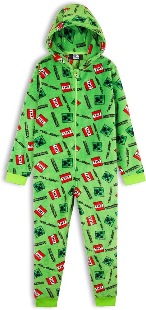 Minecraft Kids Onesie: Super Soft Gaming Sleepwear, Perfect Gift for Gamer Boys and Girls.