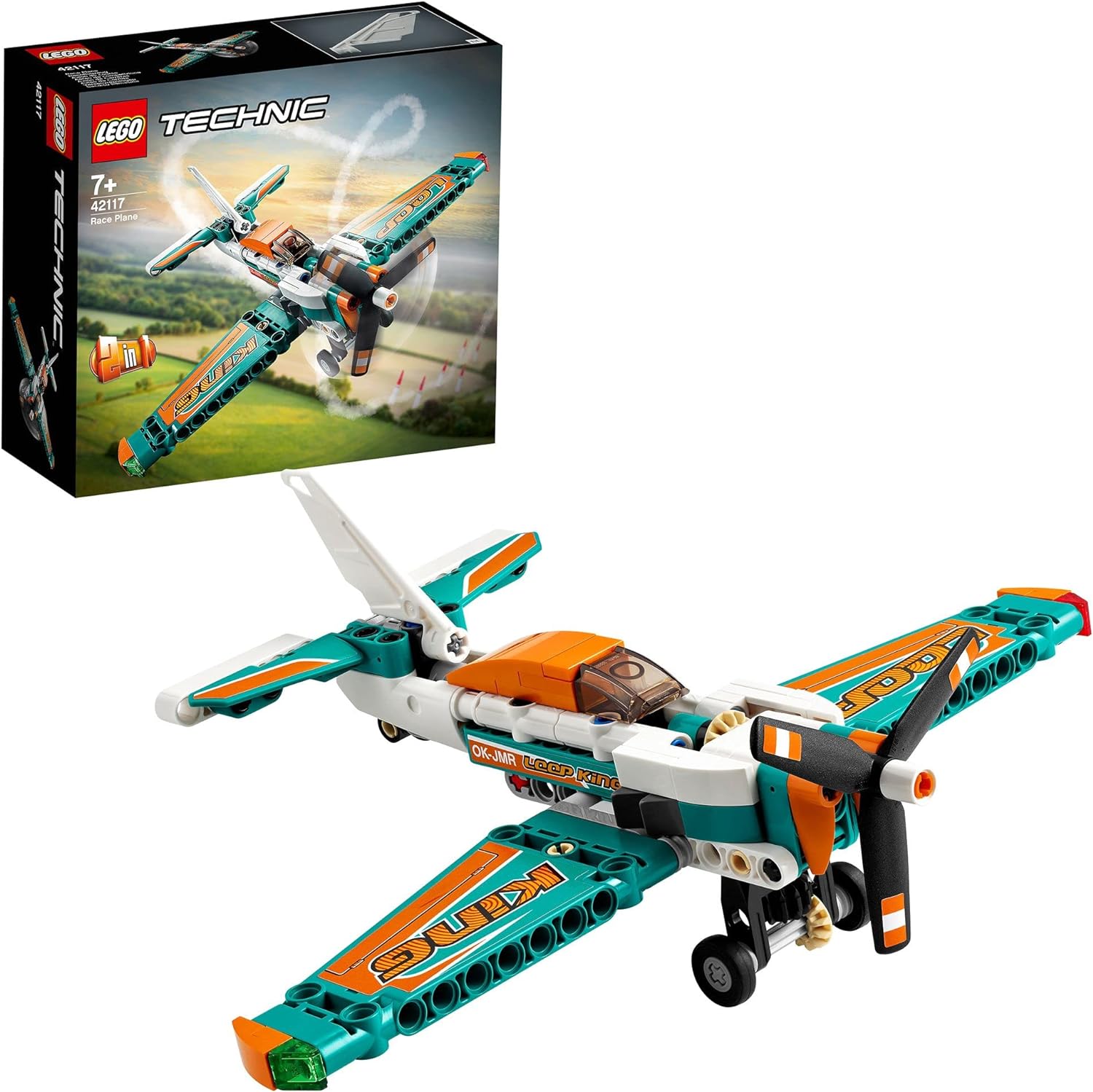 LEGO 42117 Technic Race Plane Toy to Jet Aeroplane, 2 in 1 Stunt Model Building Set, Stocking Fillers for Kids, Boys and Girls 7 Plus Years Old, Gift Idea